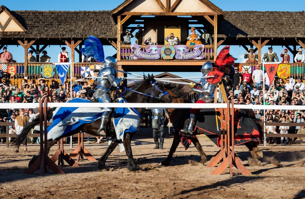 Arizona Renaissance Festival 2026 jousting tournament in Gold Canyon