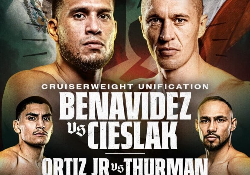 David Benavidez vs. Michal Cieslak cruiserweight unification bout at Desert Diamond Arena on December 5, 2026, featuring Vergil Ortiz Jr. vs. Keith Thurman.